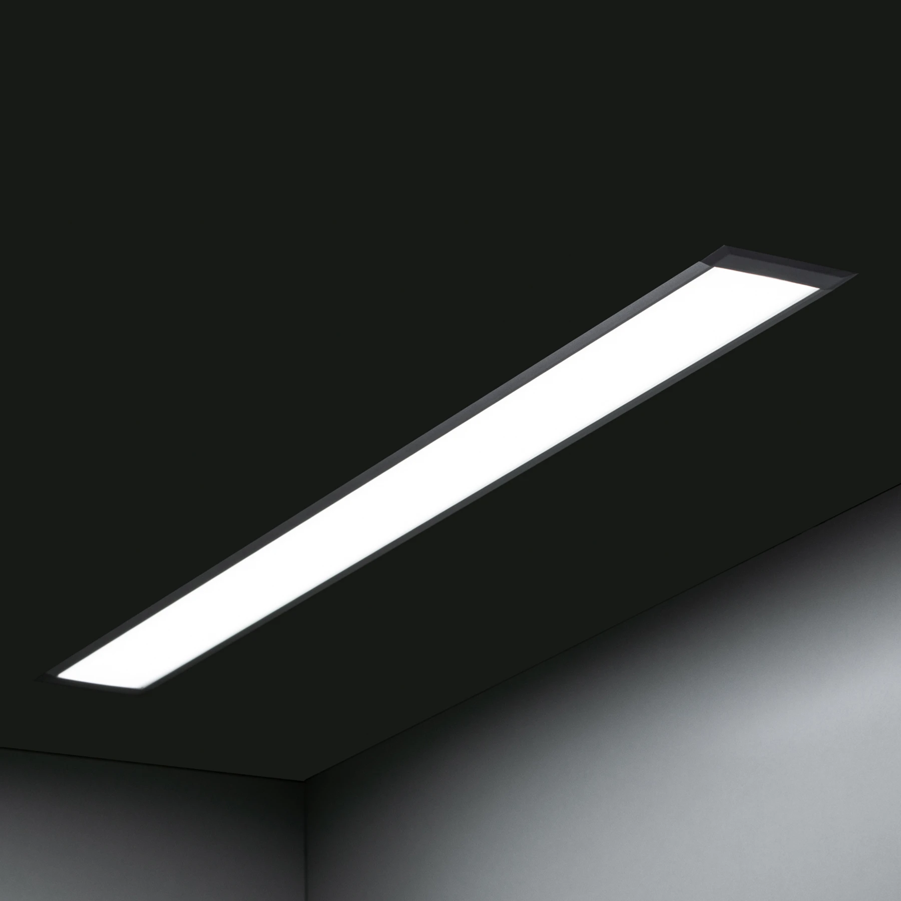 24V Aluminium LED Einbauleuchte - weiß - linear - diffuse Abdeckung, bis 3m Länge - 37cm - 80 High Power LEDS - 6,4 Watt - 1063 Lumen - ohne Netzteil