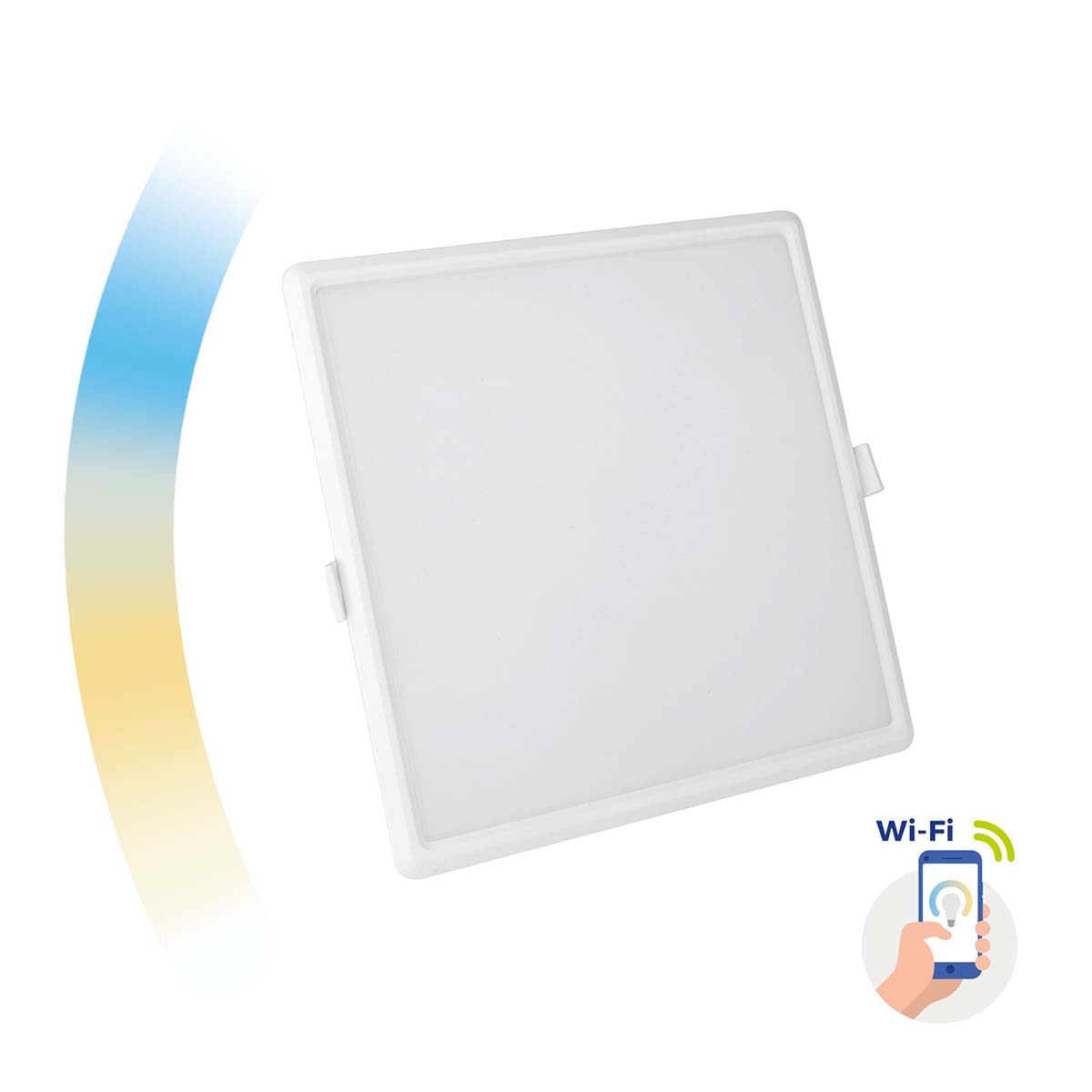 230V LED Einbauleuchte - Lichtfarbe: CCT - 6W - 11,2 x 11,2cm - SMART