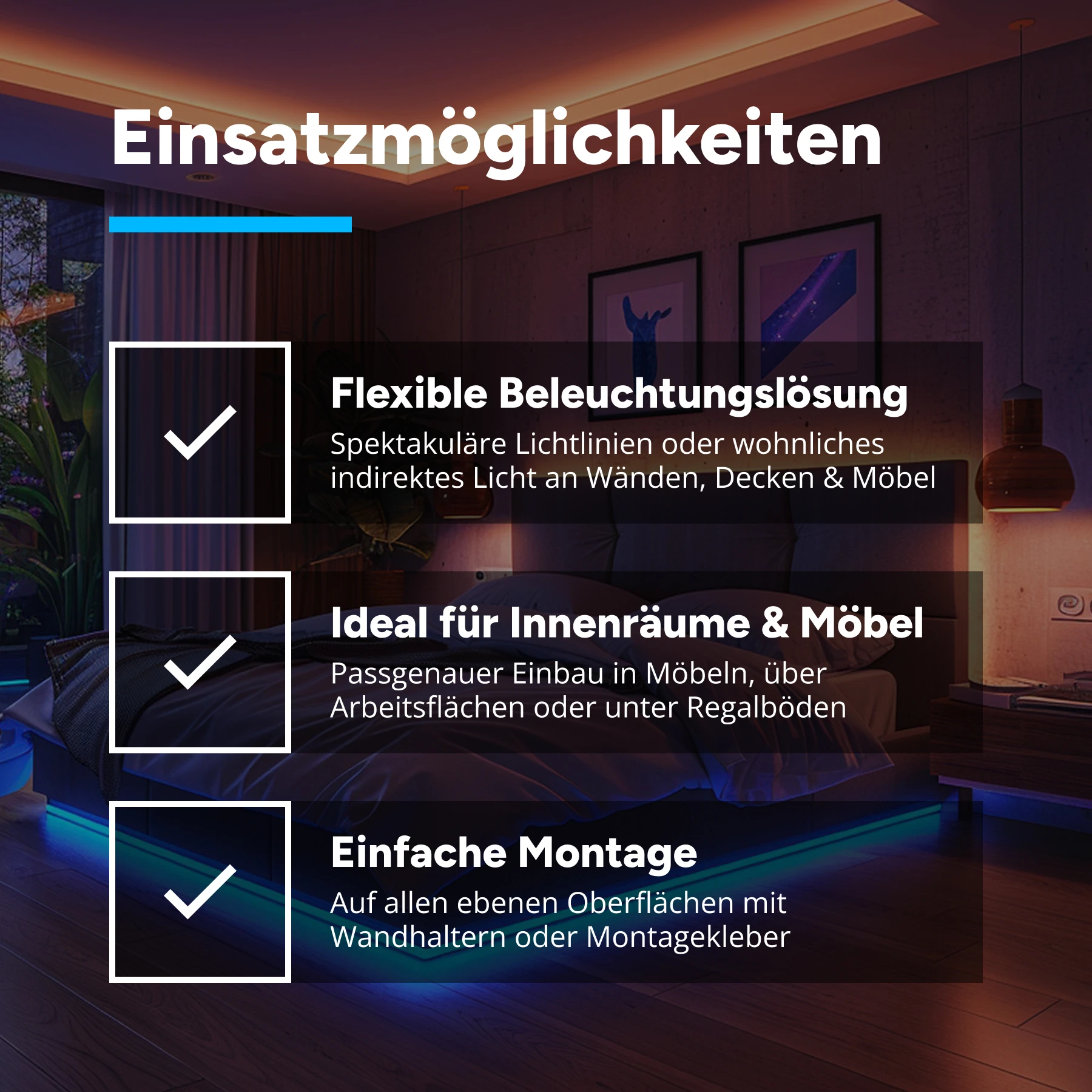 24V Slim-Line Aluminium LED Leiste - RGBWW - diffuse Abdeckung - bis 3m Länge - 33cm - 63 LEDs - 7,2 Watt - 504 Lumen - mit Ausgangskabel (zum Anschluss einer weiteren LED Leiste)
