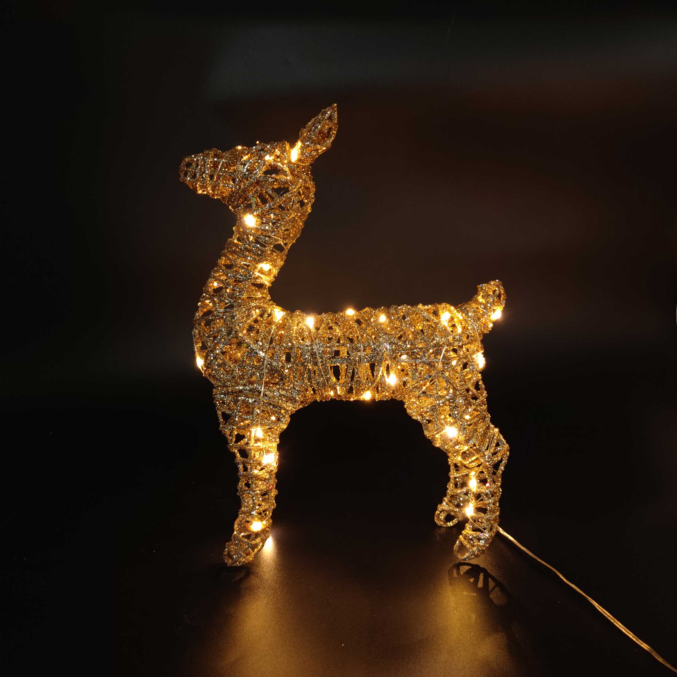 Flocke 35 cm - Rentier für außen - Netzbetrieb - Lichtfarbe: Warmweiß