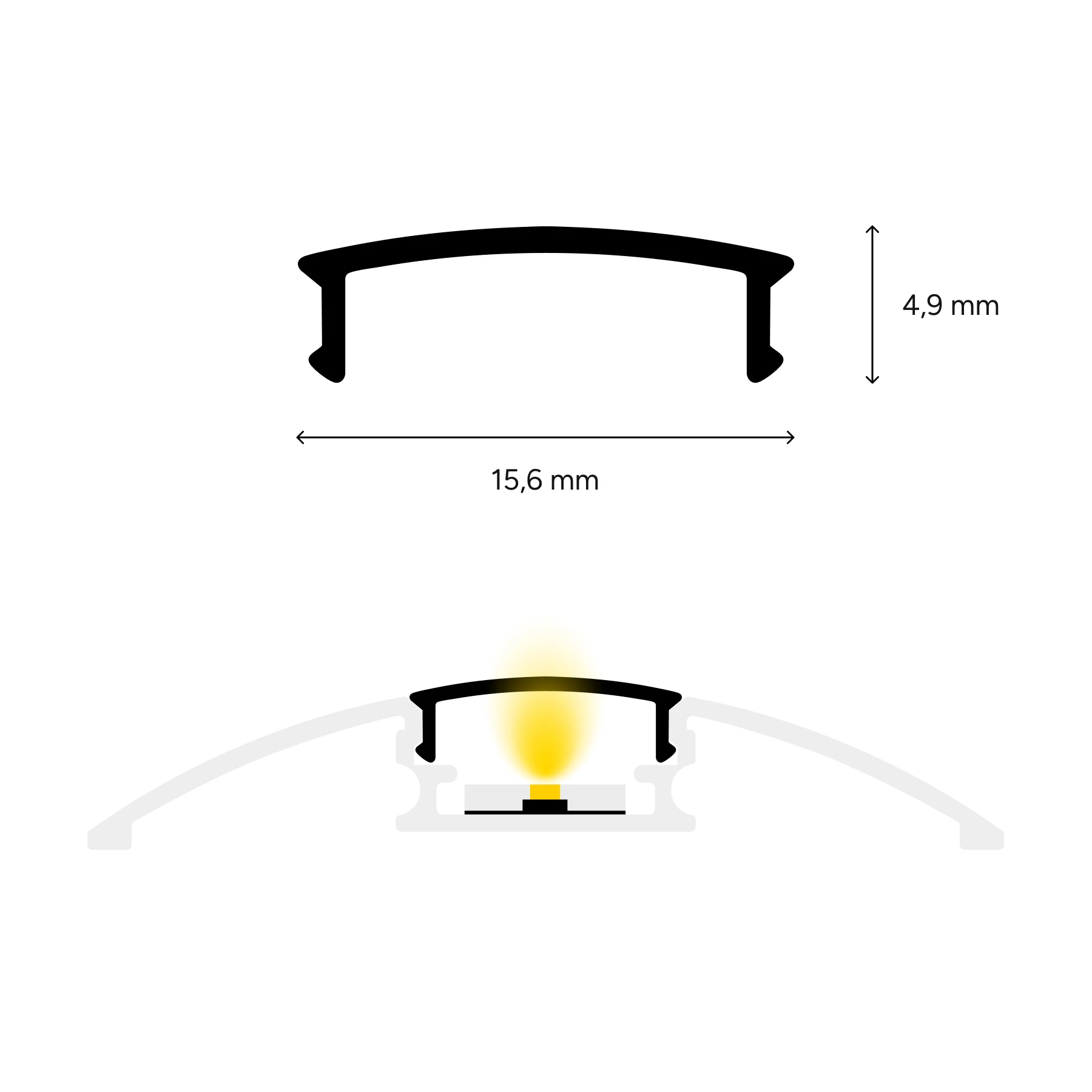 diffuse Abdeckung für Türschwellenprofil - slim, CC-68 - 100cm Länge