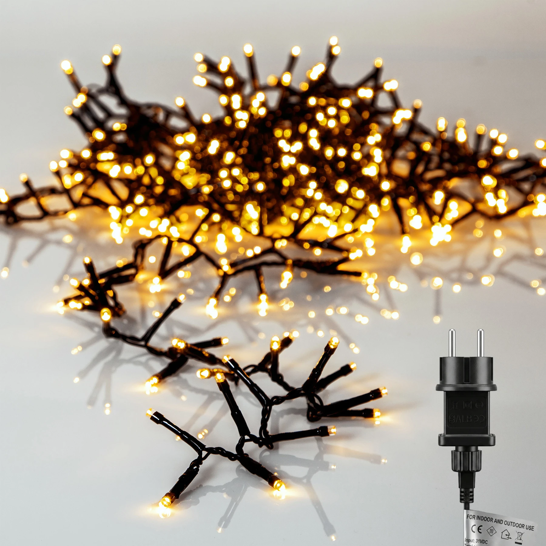 Lichterkette für außen - 24 m - 1200 LEDs - Netzbetrieb - Warmweiß