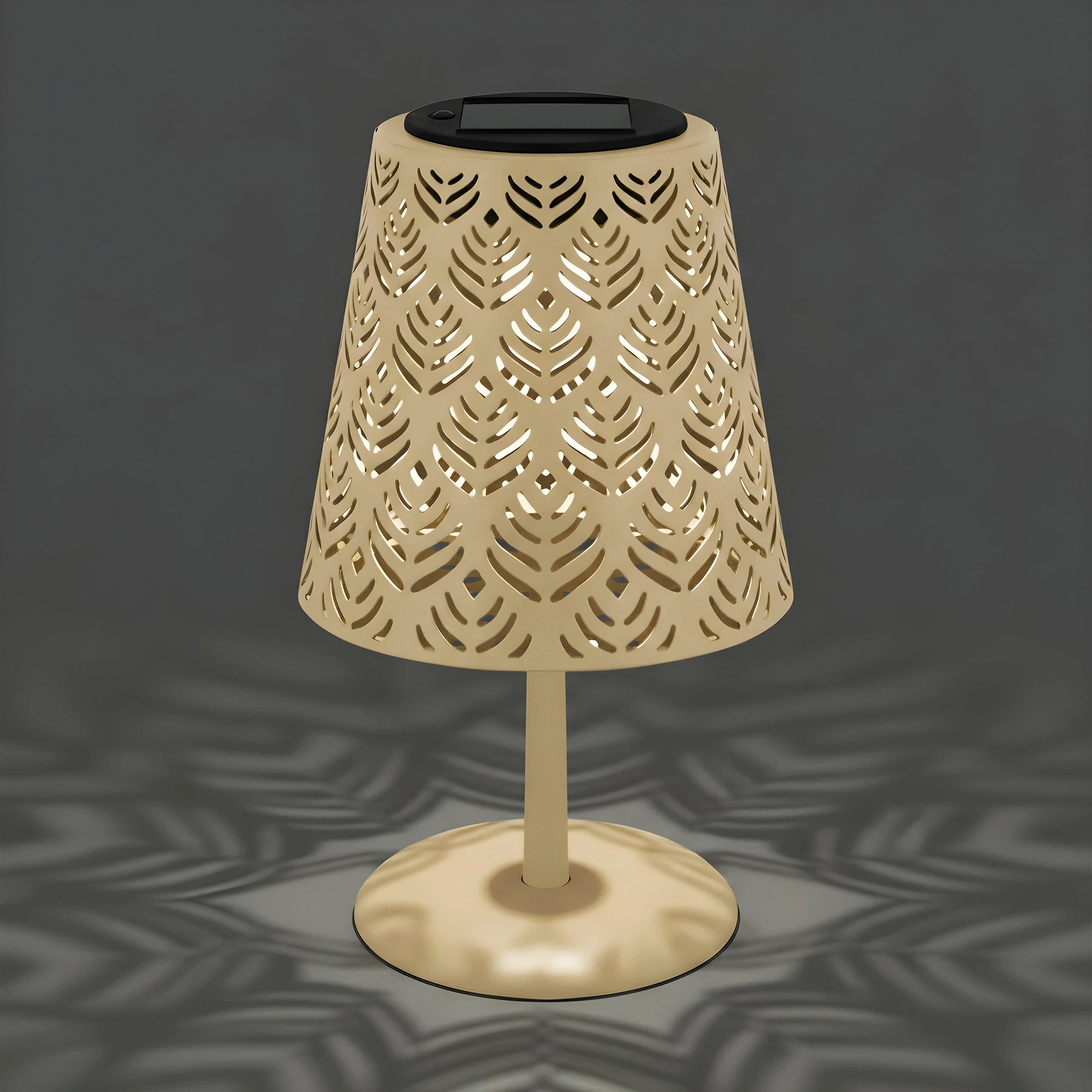 Solar Tischleuchte in beige - Lichtfarbe: kaltweiß