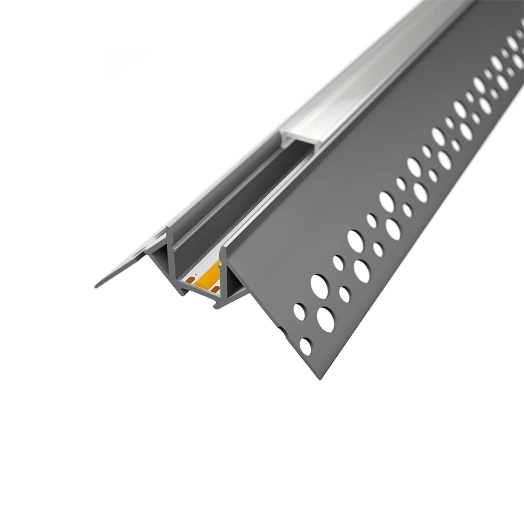 diffuse Abdeckung für LED Trockenbau Unterputzprofil - Außenecke, CC-91 - 100cm Länge