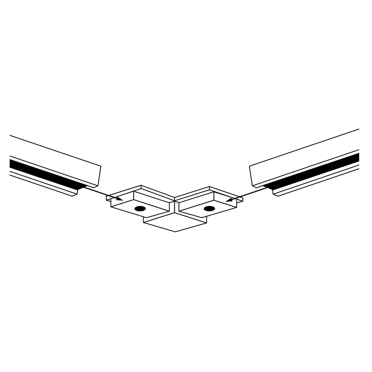 L - Verbinder für 1-Phasen in schwarz - 230V Stromschienensystem