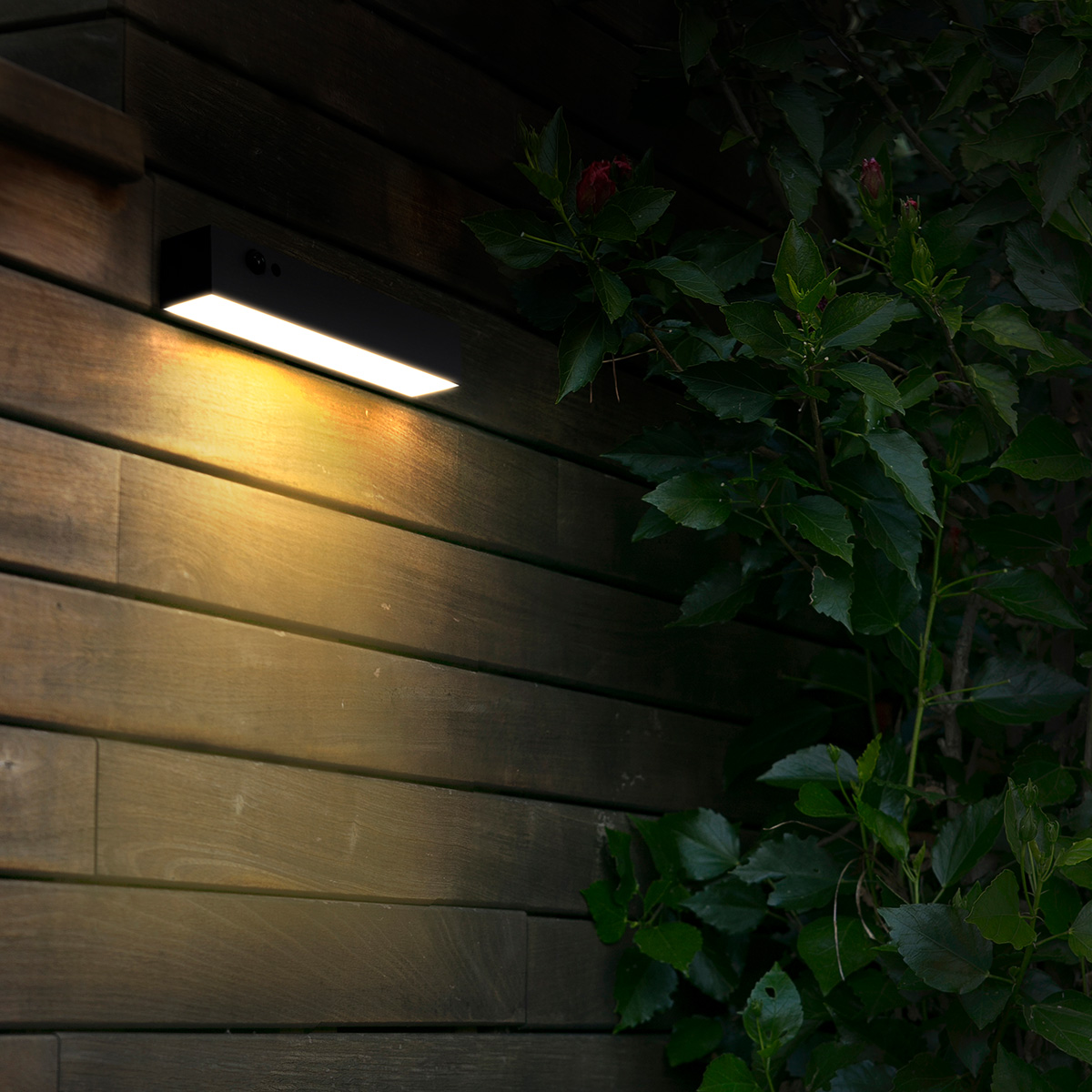 SOL - Solar Wandleuchte mit Bewegungsmelder in schwarz - 1,9 W - Lichtfarbe: neutralweiß