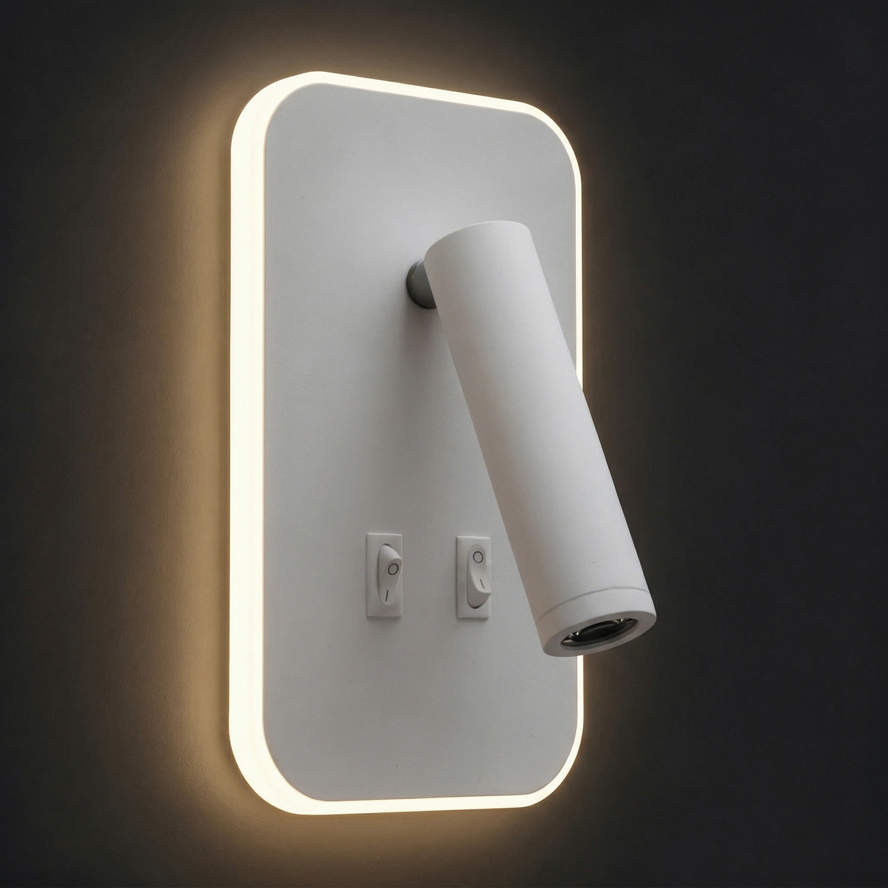 Wandleuchte indoor in weiß - 6 W + 3 W - Lichtfarbe: warmweiß/ neutralweiß