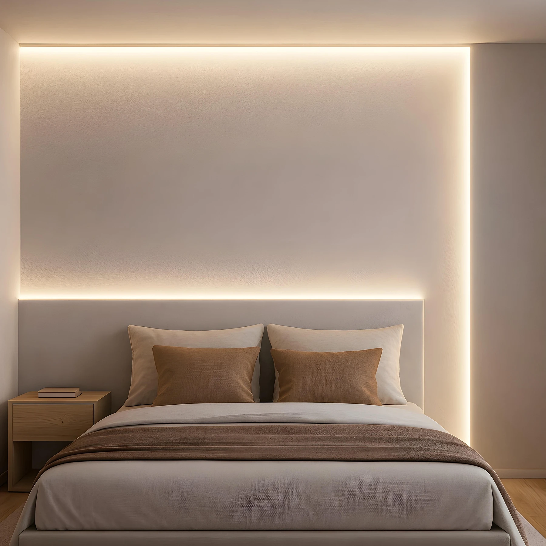 3m Aluminium Trockenbau Wand Profil mit 24V COB LED Streifen, Drywall Elegance Weiß variabel - 2700K - 6000K ohne Netzteil und ohne Fernbedienung