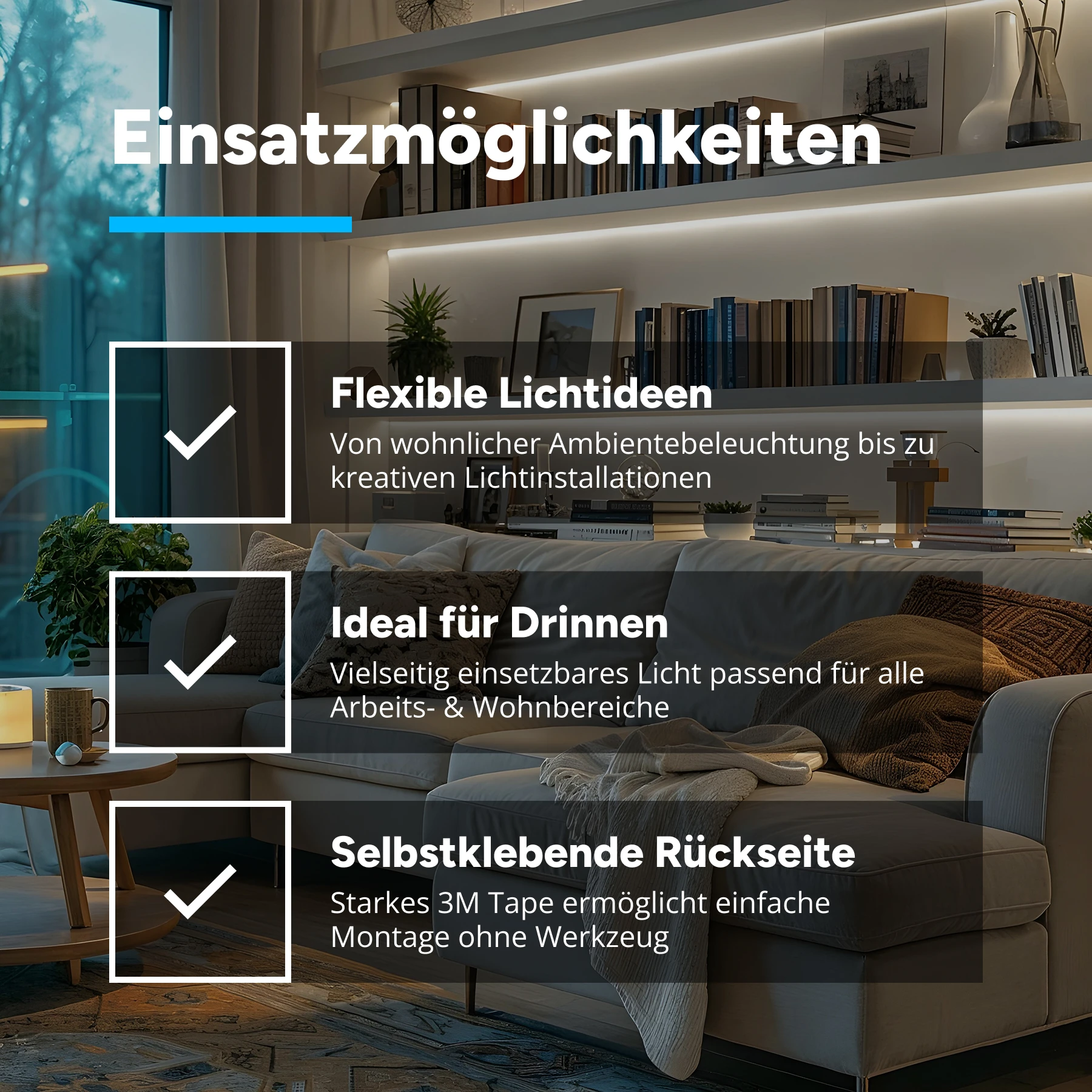 24V COB LED Streifen - neutralweiß  - alle 1cm teilbar - 10mm breit - 429cm - 2574 LED Chips - 77,2 Watt - 6306 Lumen - mit 2 Steckerbuchsen - kein Löten - 100cm Anschlußkabel zum Netzteil