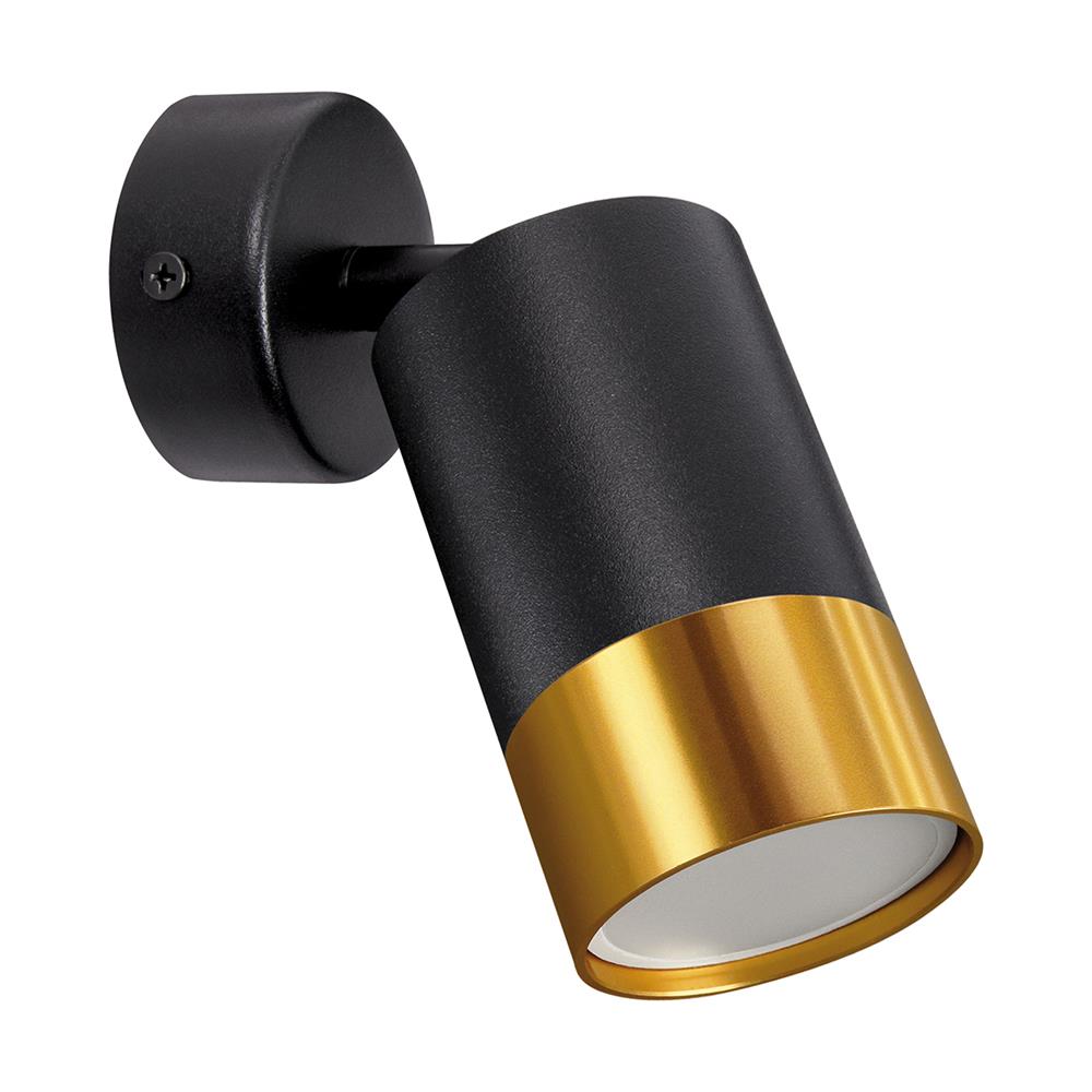 Decken Spotleuchte in schwarz/gold - Lichtfarbe: individuell wählbar