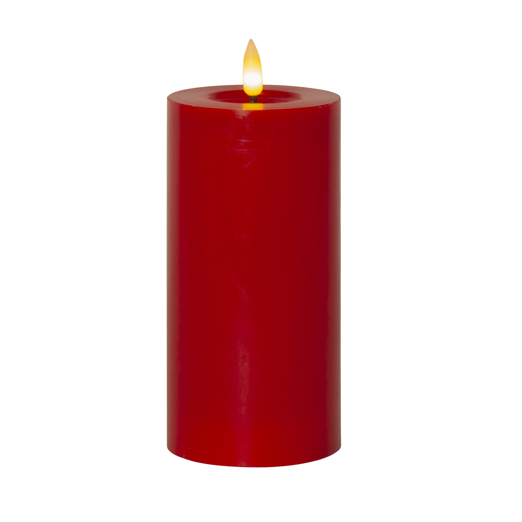 Flamme Flow - Kerze für innen - Rot - Höhe: 17,5 cm - Batteriebetrieb - Timer - flackernd