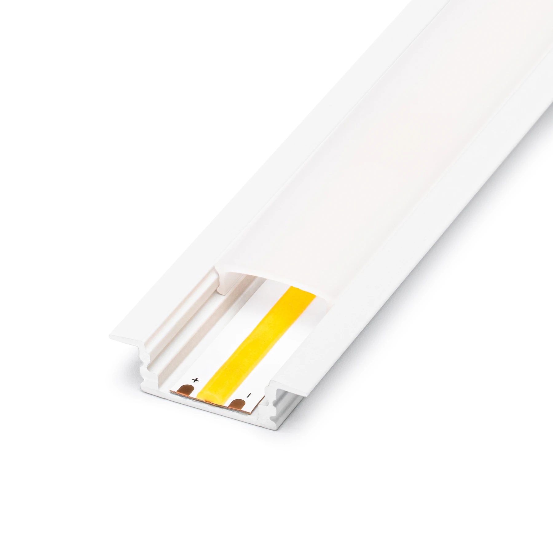 weißes Aluminium LED Einbau Profil in Wunschlänge, slim, 2,32 x 0,8cm