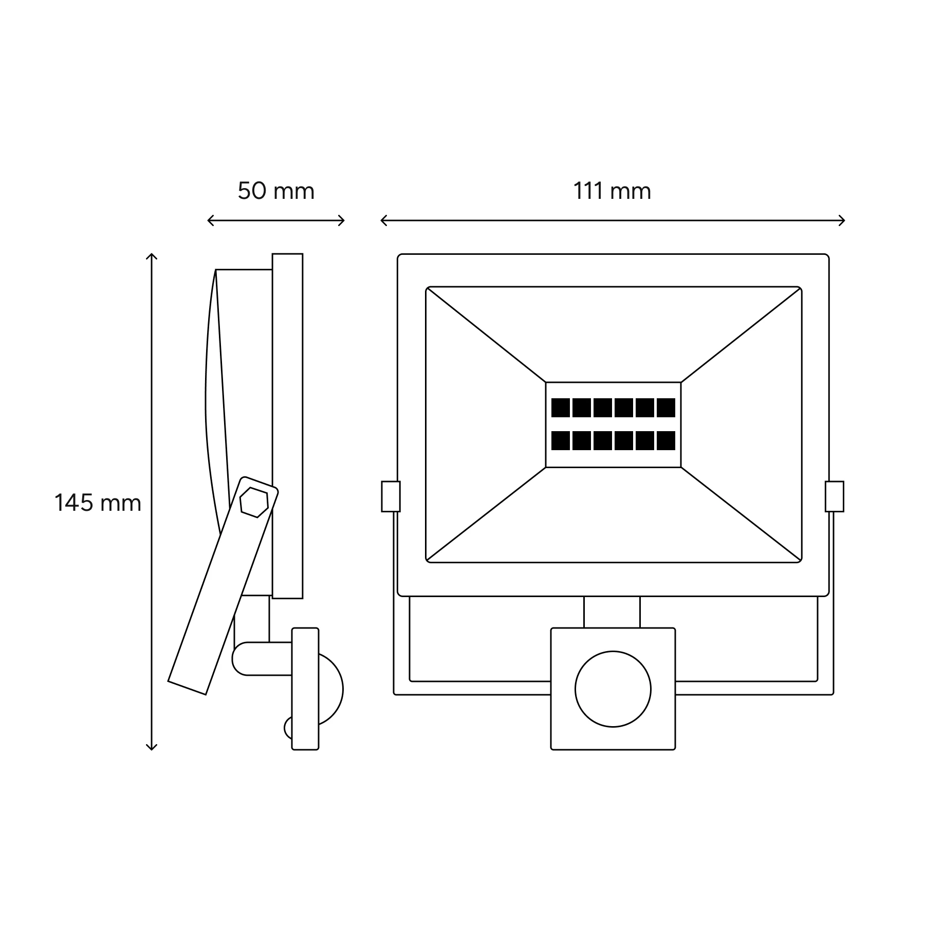 LED Strahler mit Bewegungsmelder - 11,1 x 14,5 x 5 cm - 10 W - Lichtfarbe: Kaltweiß