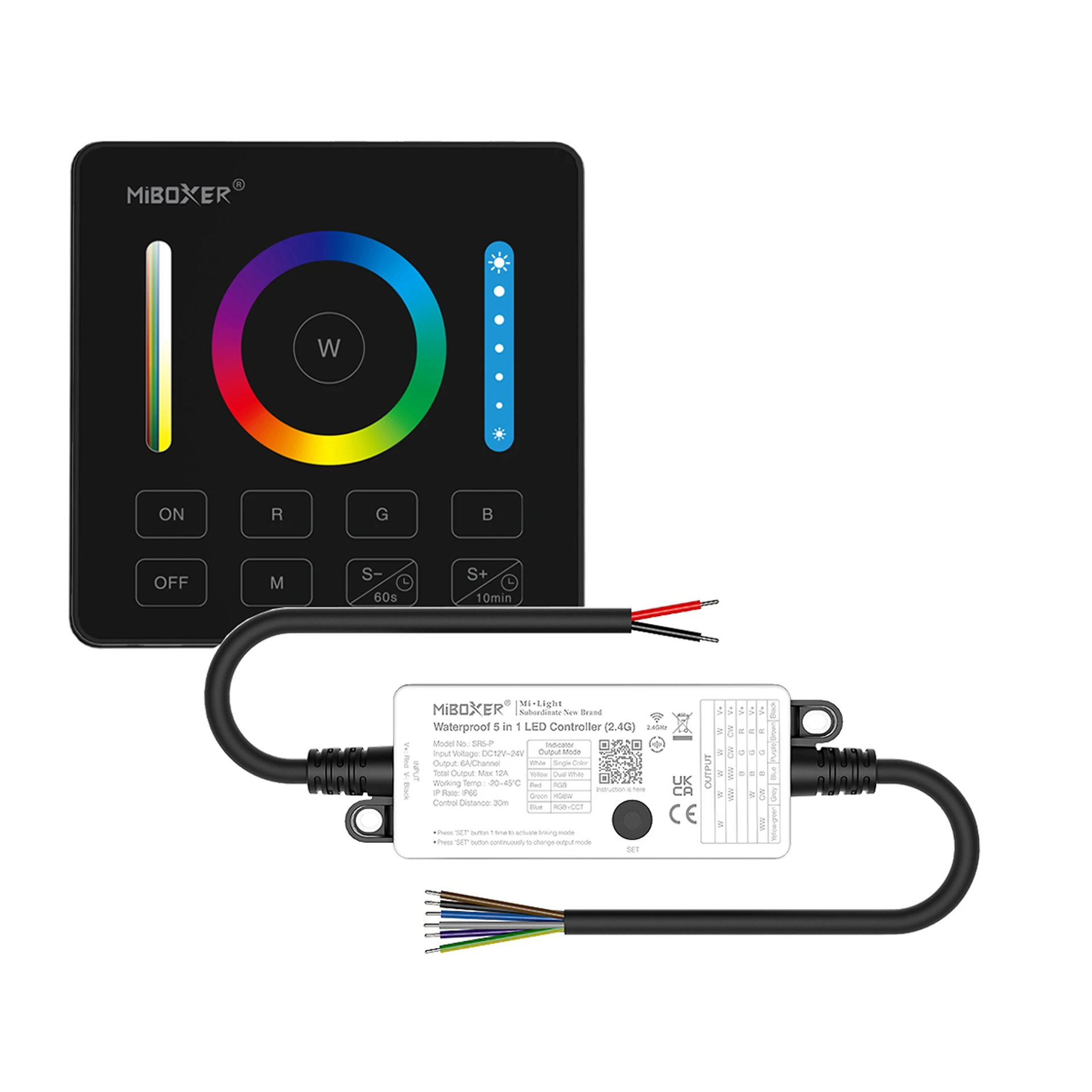 LED Funk Controller Set - 1 Zone - 5 Kanal - RGB+CCT - Fernbedienung (2,4 GHz) - wasserfest -IP66