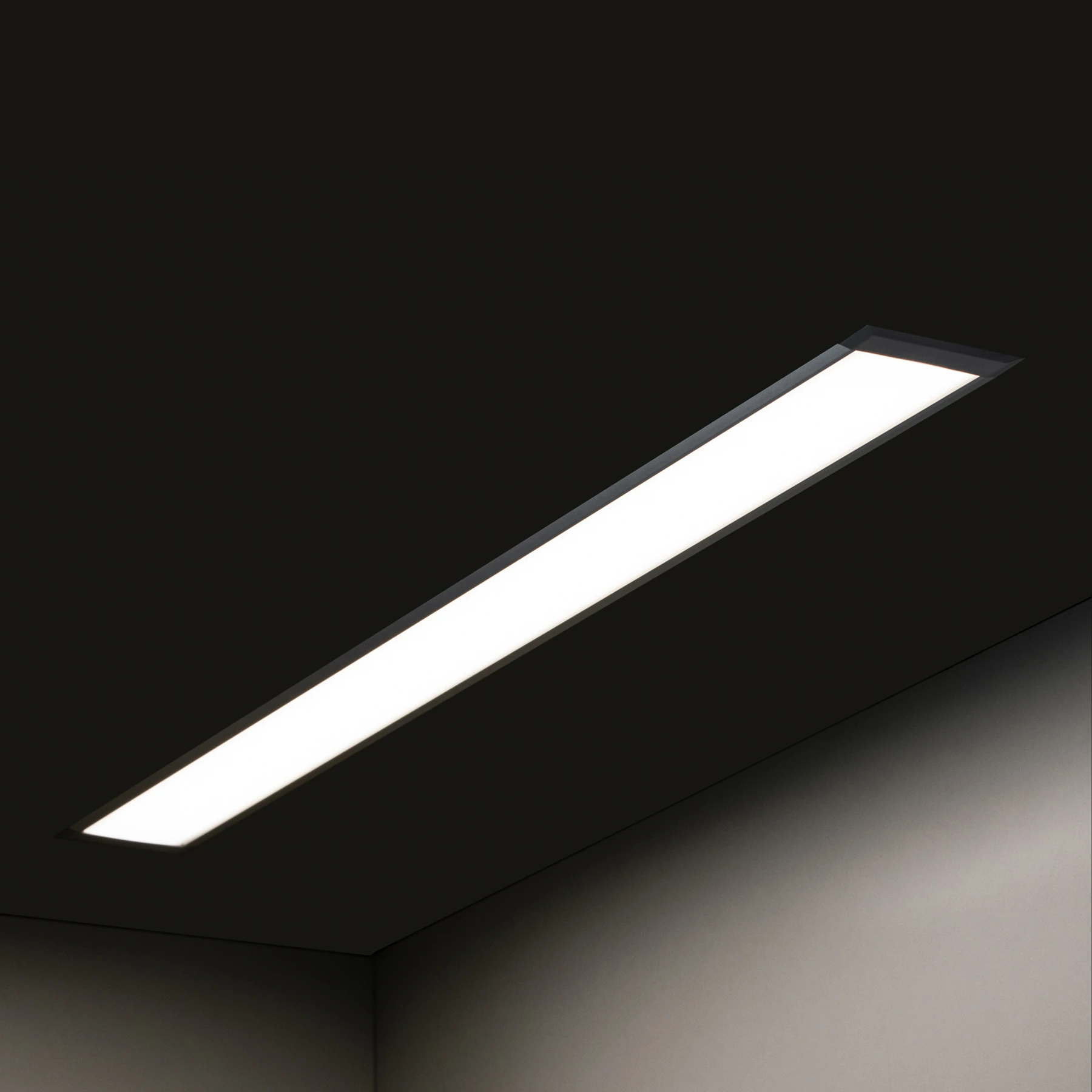 24V Aluminium LED Einbauleuchte - neutralweiß - linear - diffuse Abdeckung, bis 3m Länge