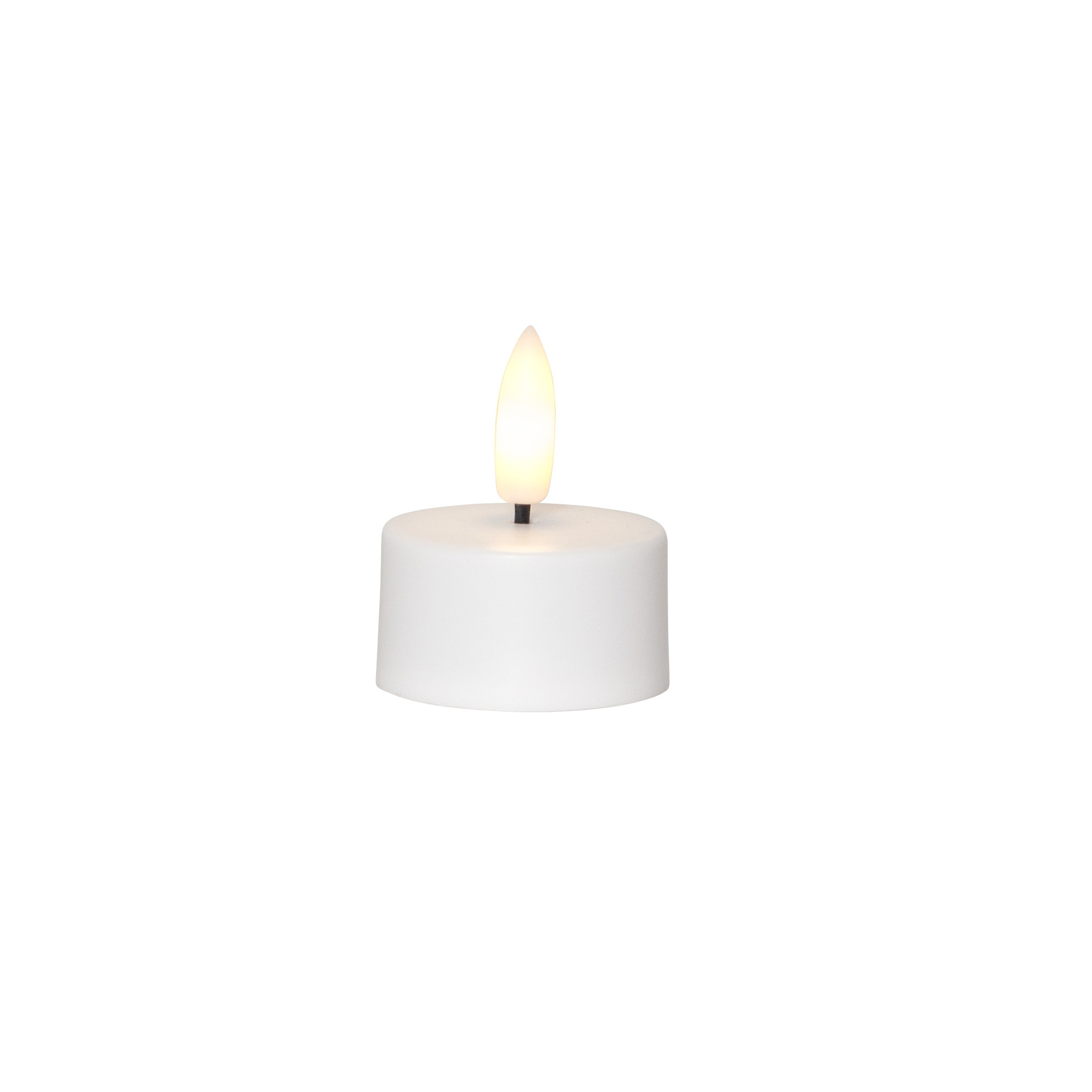 Flamme - Kerzen Set für innen - Weiß - Höhe: 5 cm - Akkubetrieb - sanft flackernd