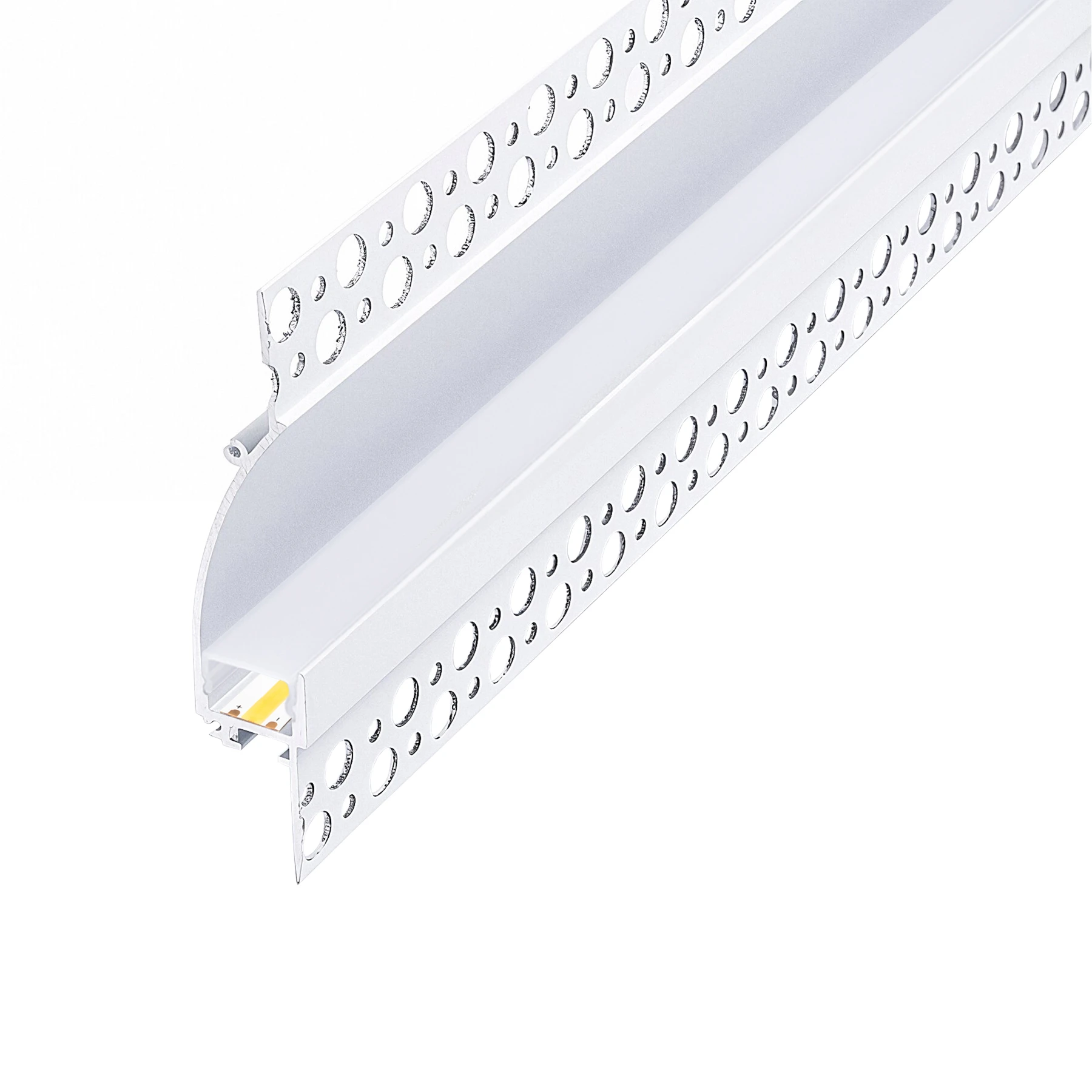 5m Komplett-Set Aluminium Trockenbau Wand Profil mit 24V COB LED Streifen, Drywall Elegance