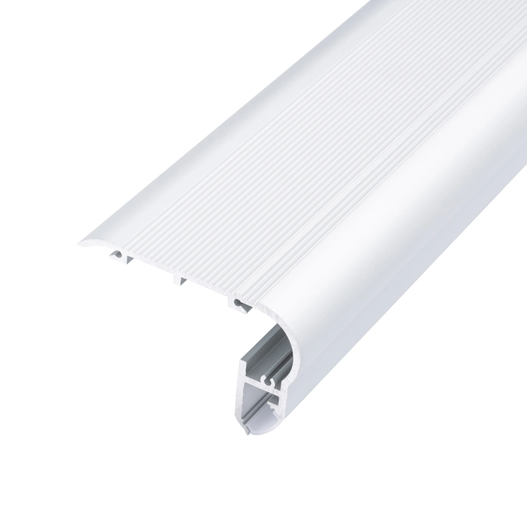 Aluminium LED Treppen Profil, round line, 8 x 5 x 20cm - mit diffuser Abdeckung - ohne Endkappen