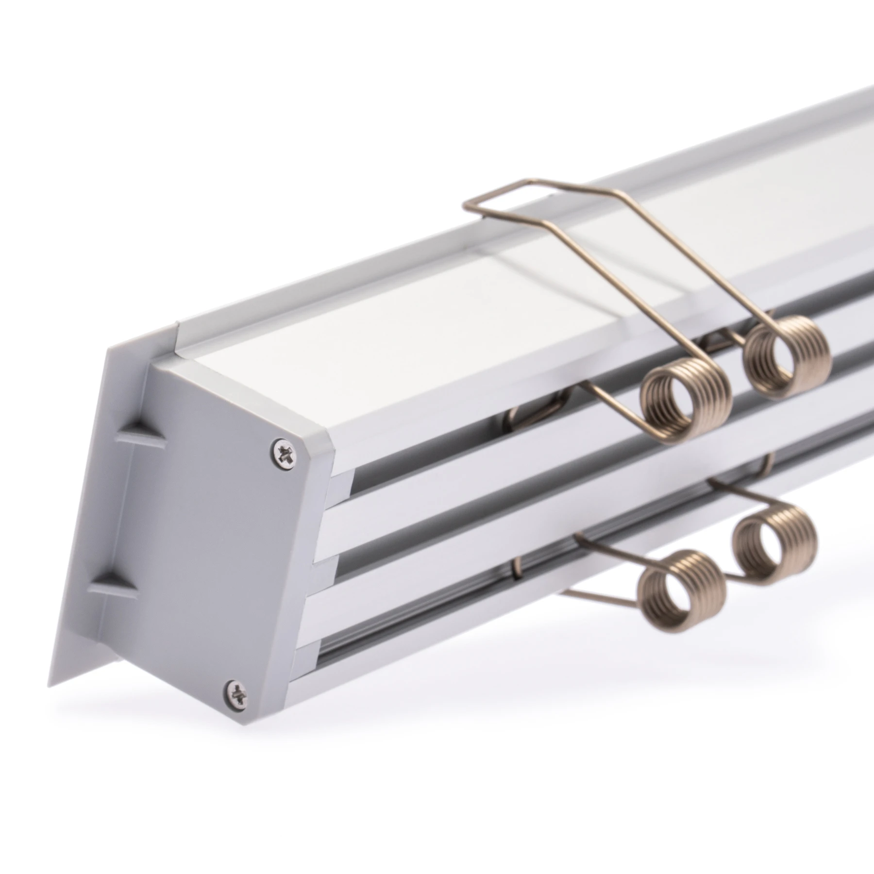 24V Aluminium LED Einbauleuchte - Farbtemperatur einstellbar - linear - diffuse Abdeckung - 254cm - 1050 LEDs - 94,5 Watt - 9450 Lumen - mit externem 24V DC Einbau-Netzteil incl. 2-Kanalsteuerung und Funkfernbedienung