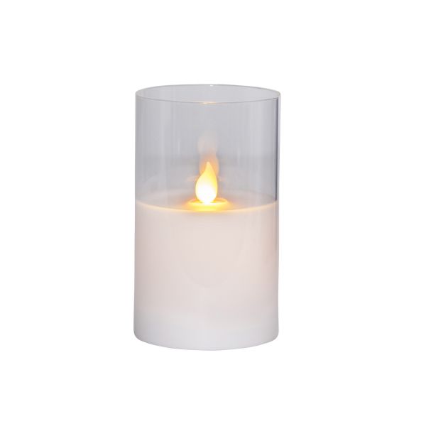 Twinkle - Kerze für innen - Transparent - Höhe: 12,5 cm - Batteriebetrieb - Timer - sanft flackernd