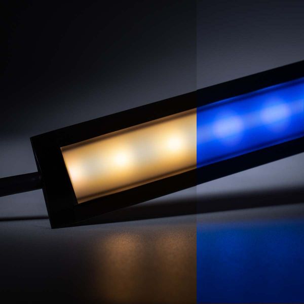 24V Black Line Einbau LED Leiste-schmal - RGBWW (RGB + warmweiß) - schwarze Abdeckung