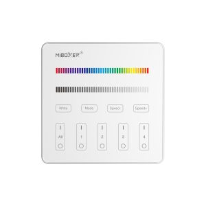 LED Funkfernbedienung - 4 Zonen - 3 bis 4 Kanal - 2,4 GHz - Weiß - Wandmontage LED Funkfernbedienung - 4 Zonen - 3 bis 4 Kanal - 2,4 GHz - Weiß - Wandmontage