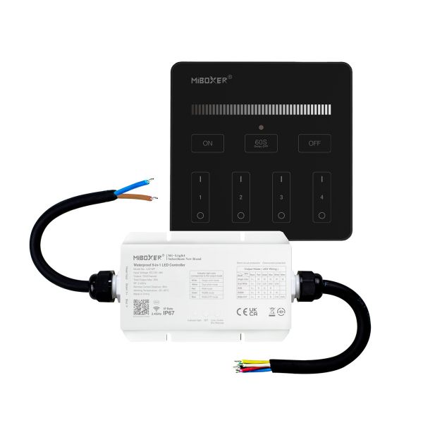 LED Funk Controller Set - 4 Zonen - 1 Kanal - Fernbedienung (2,4 GHz) - IP67 wasserfest