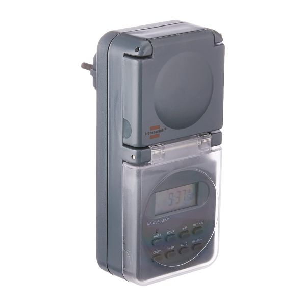 Brennenstuhl Digitale Wochenzeitschaltuhr IP44, digitale Timer-Steckdose