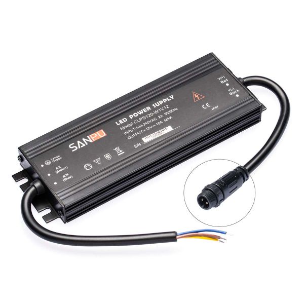 Plug & Play 12V DC – wasserfestes Netzteil stabilisiert – 10A – 120Watt – IP67