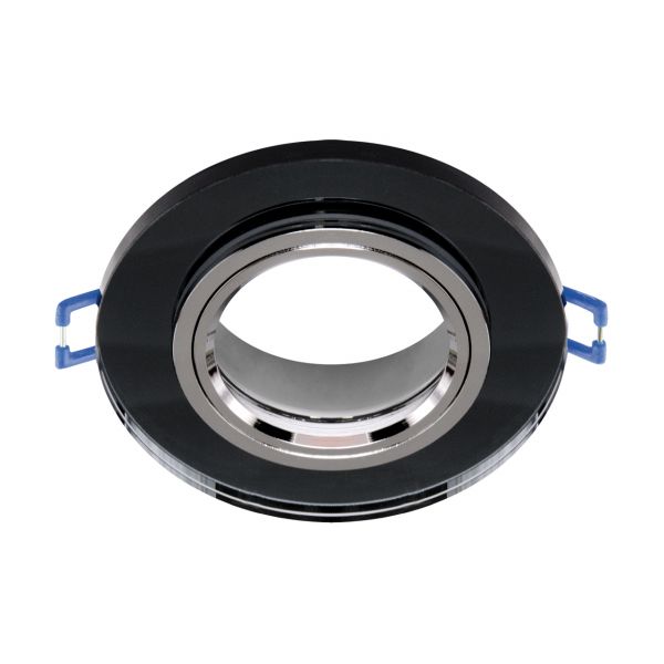 Ideus, LED-Einbauleuchte - schwarz/ chrom - 9cm - rund