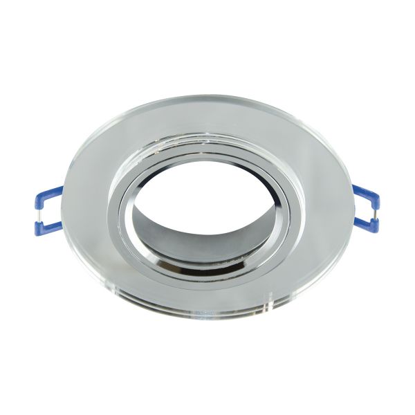 Ideus, LED-Einbauleuchte - transparent/ chrom - 9cm - rund