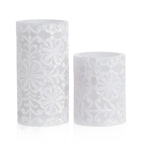 Flamme Elin - Kerzen Set für innen - Weiß - Höhe: 10/ 15 cm - Batteriebetrieb - flackernd