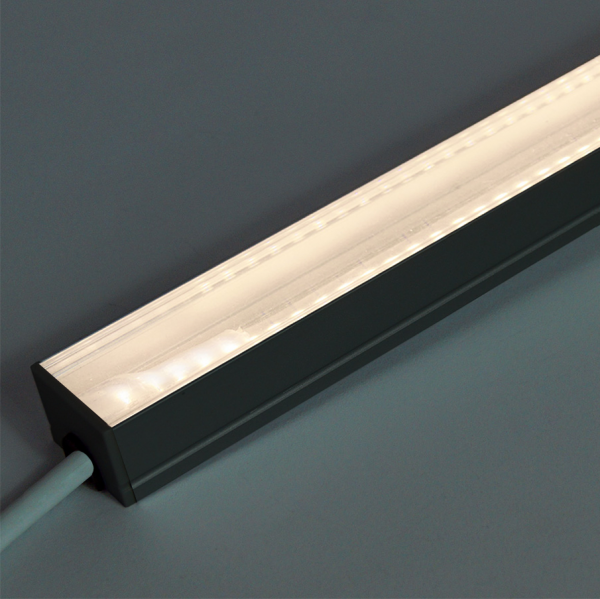 230V schwarze Aufputz LED Leiste - Classic Maxi - neutralweißes Licht - transparente Abdeckung, IP65