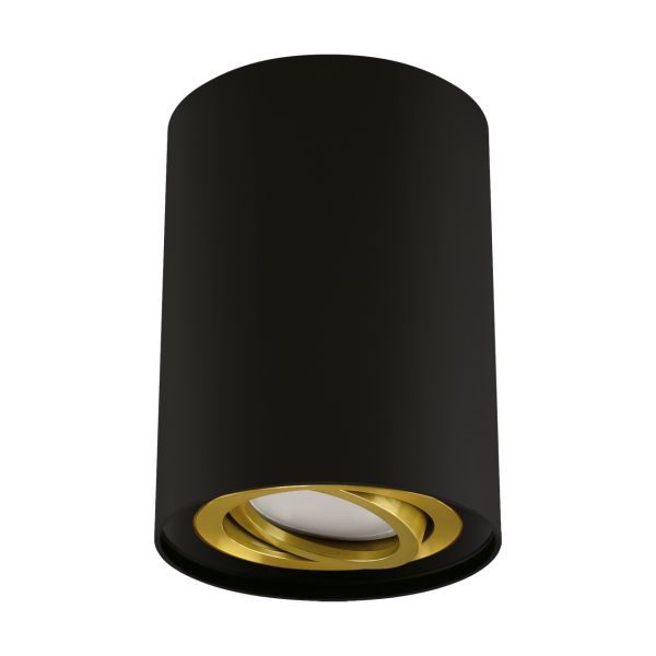 HARY C - Aufbau Deckenspot in schwarz/gold - Lichtfarbe: individuell wählbar