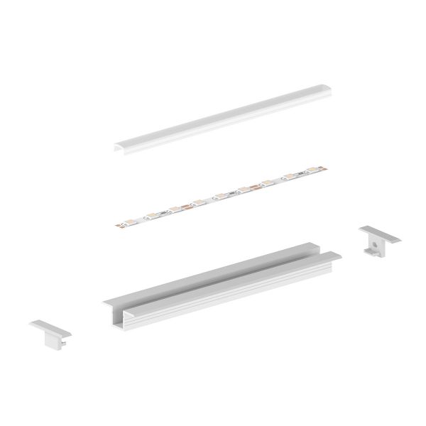 schwarzes Aluminium LED Einbauprofil in Wunschlänge, 1,7 x 0,71cm