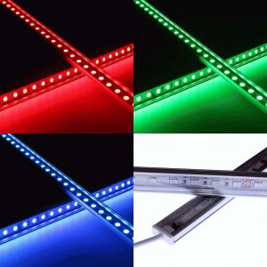 24V wasserfeste Aluminium LED Leiste – RGB – 100cm – transparente Abdeckung – IP65 24V wasserfeste Aluminium LED Leiste – RGB – 100cm – transparente Abdeckung – IP65