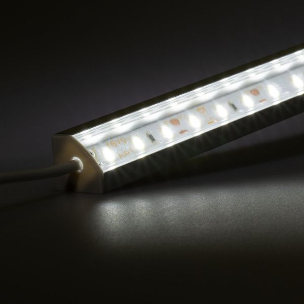 12V Aluminium LED Eckleiste – weiß – transparente Abdeckung