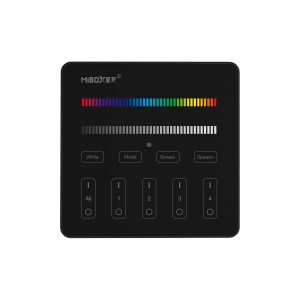 LED Funkfernbedienung - 4 Zonen - 3 bis 4 Kanal - 2,4 GHz - Schwarz - Wandmontage LED Funkfernbedienung - 4 Zonen - 3 bis 4 Kanal - 2,4 GHz - Schwarz - Wandmontage