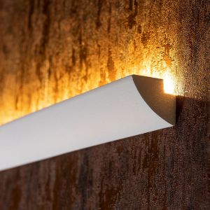 Lichtvouten Set, Dekorleiste, Stuckprofil mit 48V LED Streifen, Fernbedienung und Netzteil Lichtvouten Set, Dekorleiste, Stuckprofil mit 48V LED Streifen, Fernbedienung und Netzteil