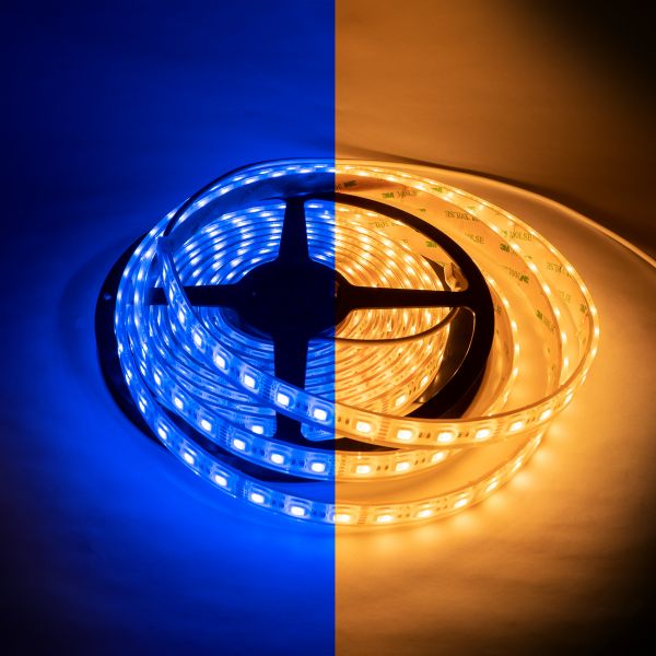 12V wasserfester LED Streifen – RGBWW – 60 LEDs je Meter – alle 5cm teilbar - 500cm Länge