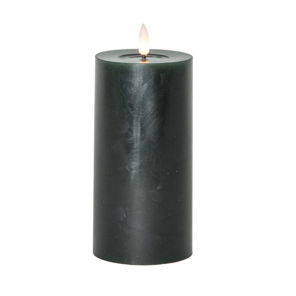 Flamme Flow - Kerze für innen - Grün - Höhe: 17,5 cm - Batteriebetrieb - Timer - flackernd