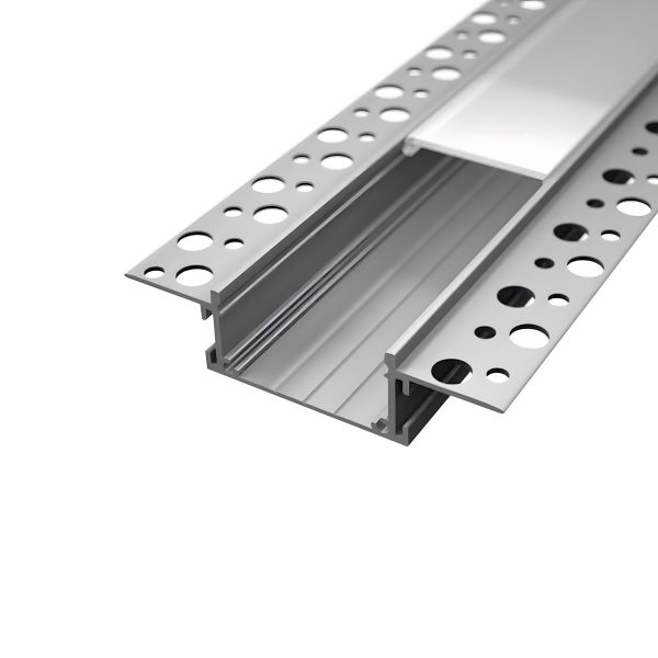 Aluminium LED Unterputz Profil, Trockenbau Plus, diffuse Abdeckung, 3,88 x 1,49cm