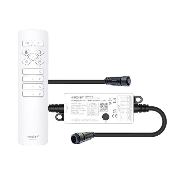 Plug & Play LED Funk Controller Set - 4 Zonen - 1 bis 2 Kanal - CCT - Fernbedienung (2,4 GHz)-IP66
