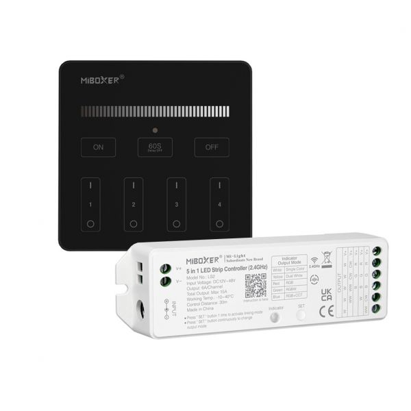 LED Funk Controller Set - 4 Zonen - 1 Kanal - Fernbedienung (2,4 GHz)