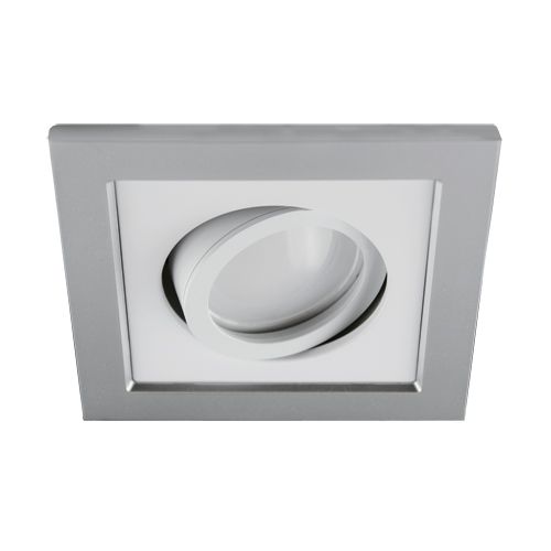 LED-Einbauleuchte - silber/ weiss - 10,5x10,5cm - eckig