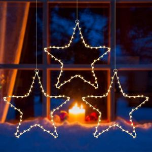 LED Weihnachtsstern, batteriebetrieben, 3er Set, IP44 LED Weihnachtsstern, batteriebetrieben, 3er Set, IP44