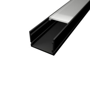 schwarzes Aluminium LED Aufputz Profil in Wunschlänge, Classic Maxi, 3,0 x 2,0cm schwarzes Aluminium LED Aufputz Profil in Wunschlänge, Classic Maxi, 3,0 x 2,0cm