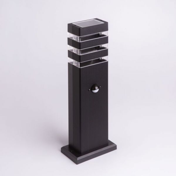 Eco Light, LED - Wegeleuchte mit Bewegungsmelder - schwarz, GU10, 110 x 65 x 400 mm