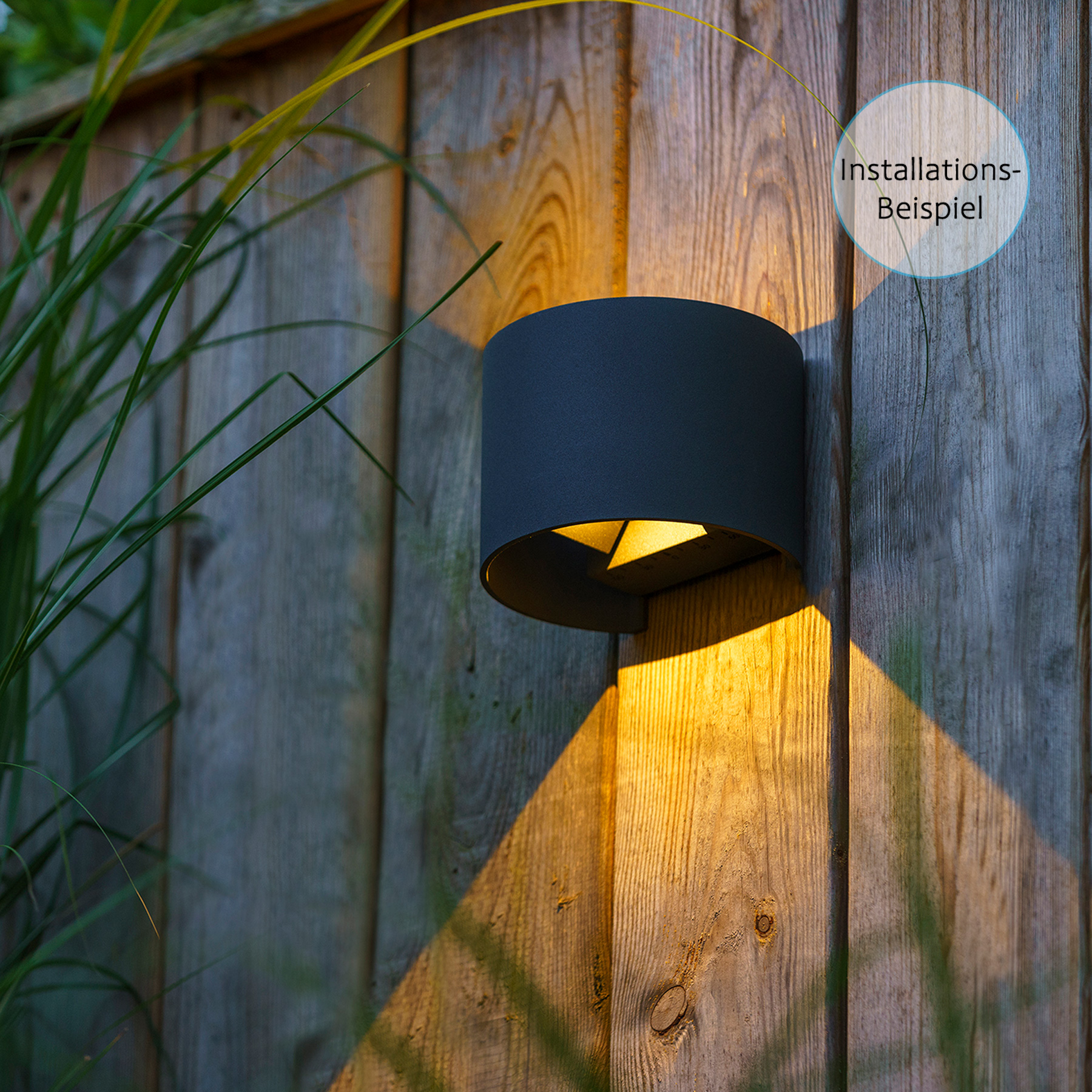 12V Wandleuchte Garden Lights Goura schwarz, 6W, warmweiß,