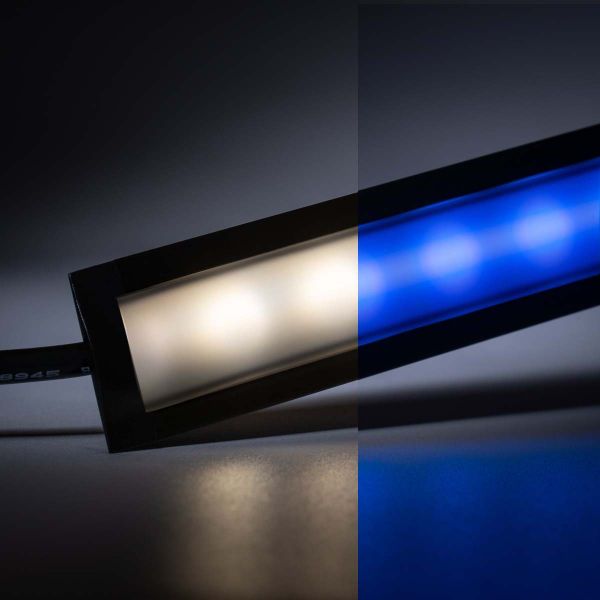 24V Black Line Einbau LED Leiste schmal - RGBW (RGB + neutralweiß) - schwarze Abdeckung